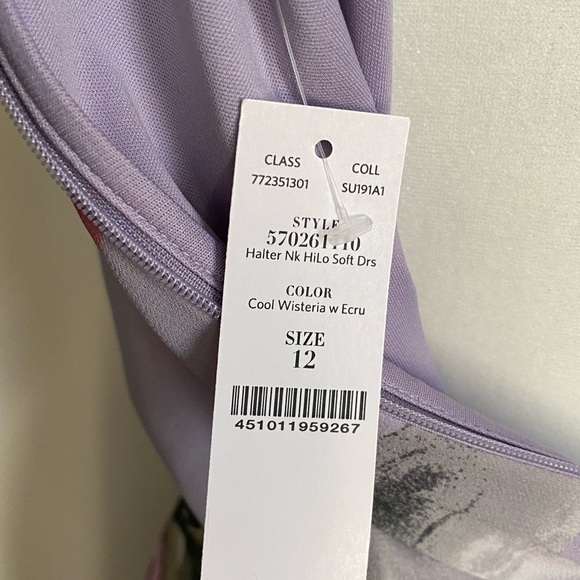 White House Black Market Pink and Purple  Floral Halter Midi Dress NWT - Picture 13 of 14